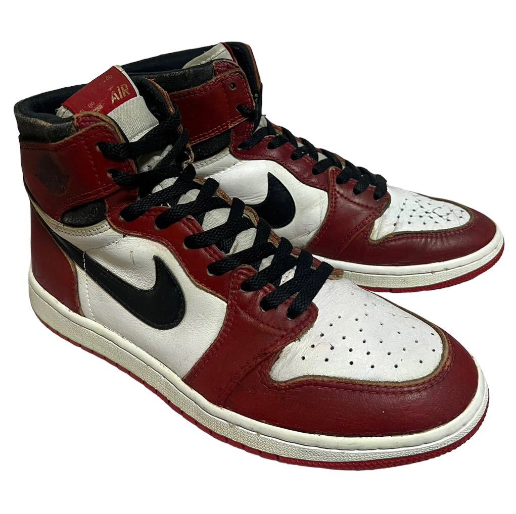 ビンテージ 85年 韓国製 NIKE AIR JORDAN 1 ORIGINAL CHICAGO ナイキ エアジョーダン 1 シカゴ 赤/白/黒 オリジナル US9.5 27㎝_画像2