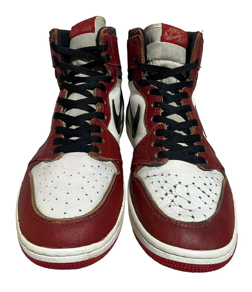 ビンテージ 85年 韓国製 NIKE AIR JORDAN 1 ORIGINAL CHICAGO ナイキ エアジョーダン 1 シカゴ 赤/白/黒 オリジナル US9.5 27㎝_画像3