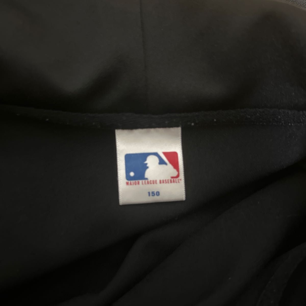 メジャーリーグ ベースボール ニューヨークヤンキース 野球 ジップパーカー キッズ ジュニア 150 黒 ブラック ウェア
