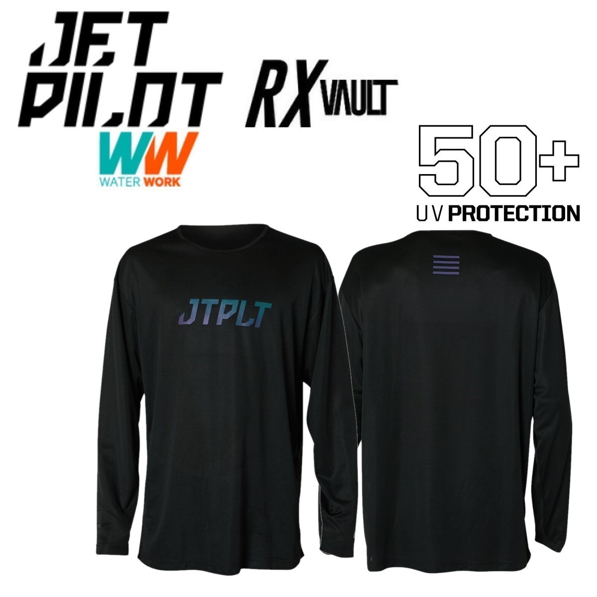 ジェットパイロット JETPILOT 2023 ラッシュガード 長袖 送料無料 RX ボルト L/S ハイドロ レース ジャージ JA22616 ブラック XL