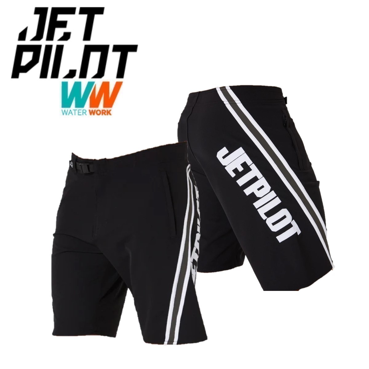 ジェットパイロット JETPILOT 2024 ボードパンツ 送料無料 プロファイラー ボードショーツ S23901 ブラック/ホワイト 30 海パン