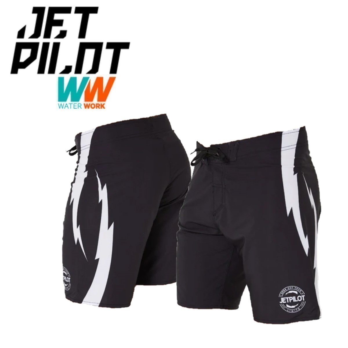ジェットパイロット JETPILOT 2024 ボードパンツ 送料無料 ボルツ ボードショーツ S23908 ブラック/ホワイト 44 海パン