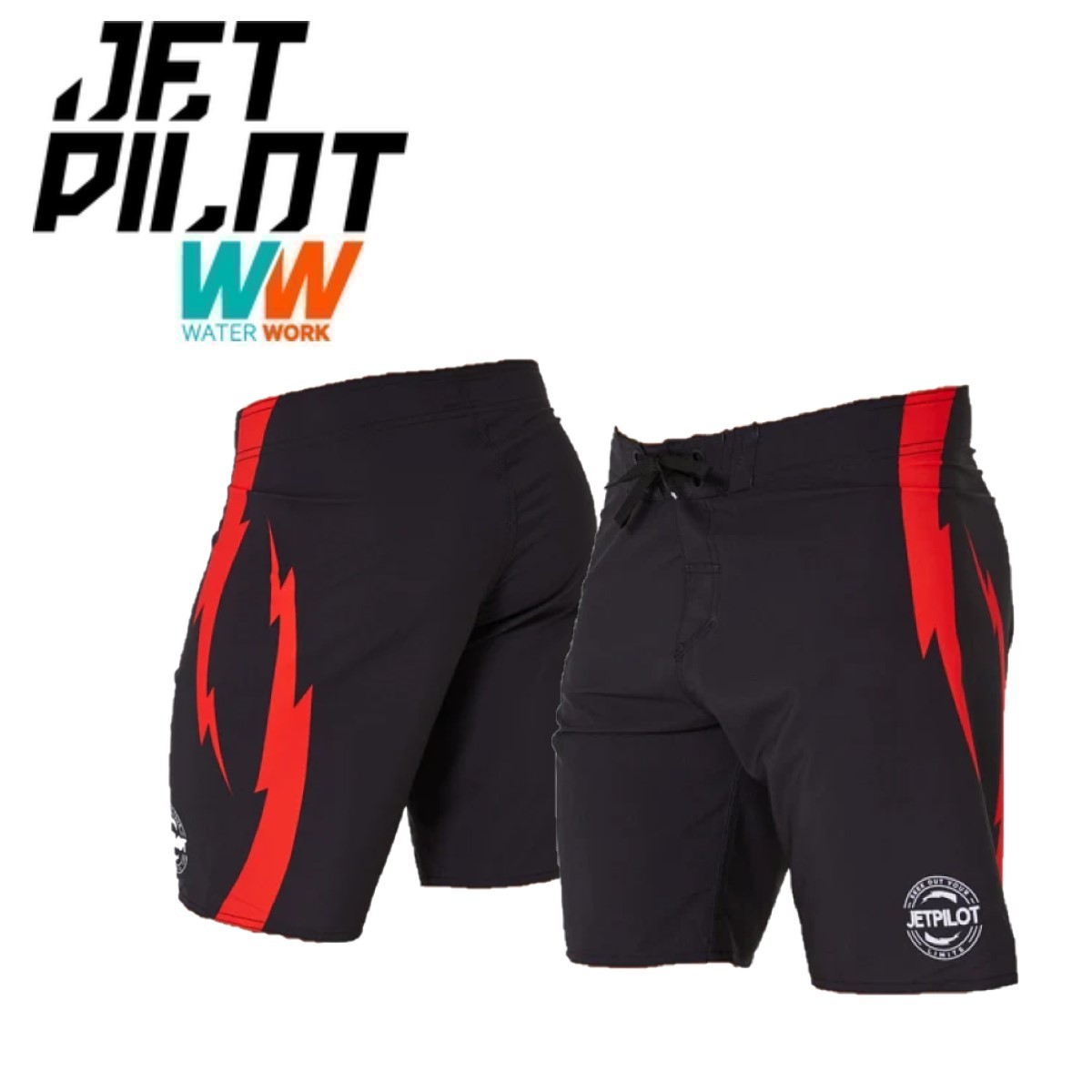 ジェットパイロット JETPILOT 2024 ボードパンツ 送料無料 ボルツ ボードショーツ S23908 ブラック/レッド 32 海パン