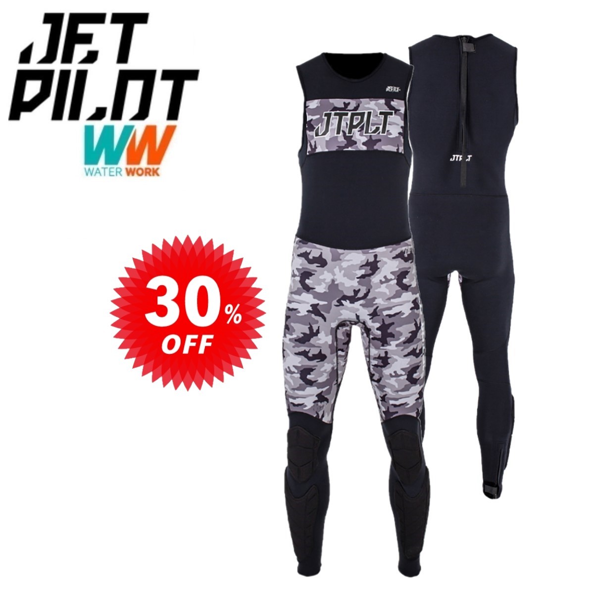 ジェットパイロット JETPILOT セール 30%オフ 送料無料 RX 2.0 レース ジョン JA21155-C ブラック/カモ 2XL