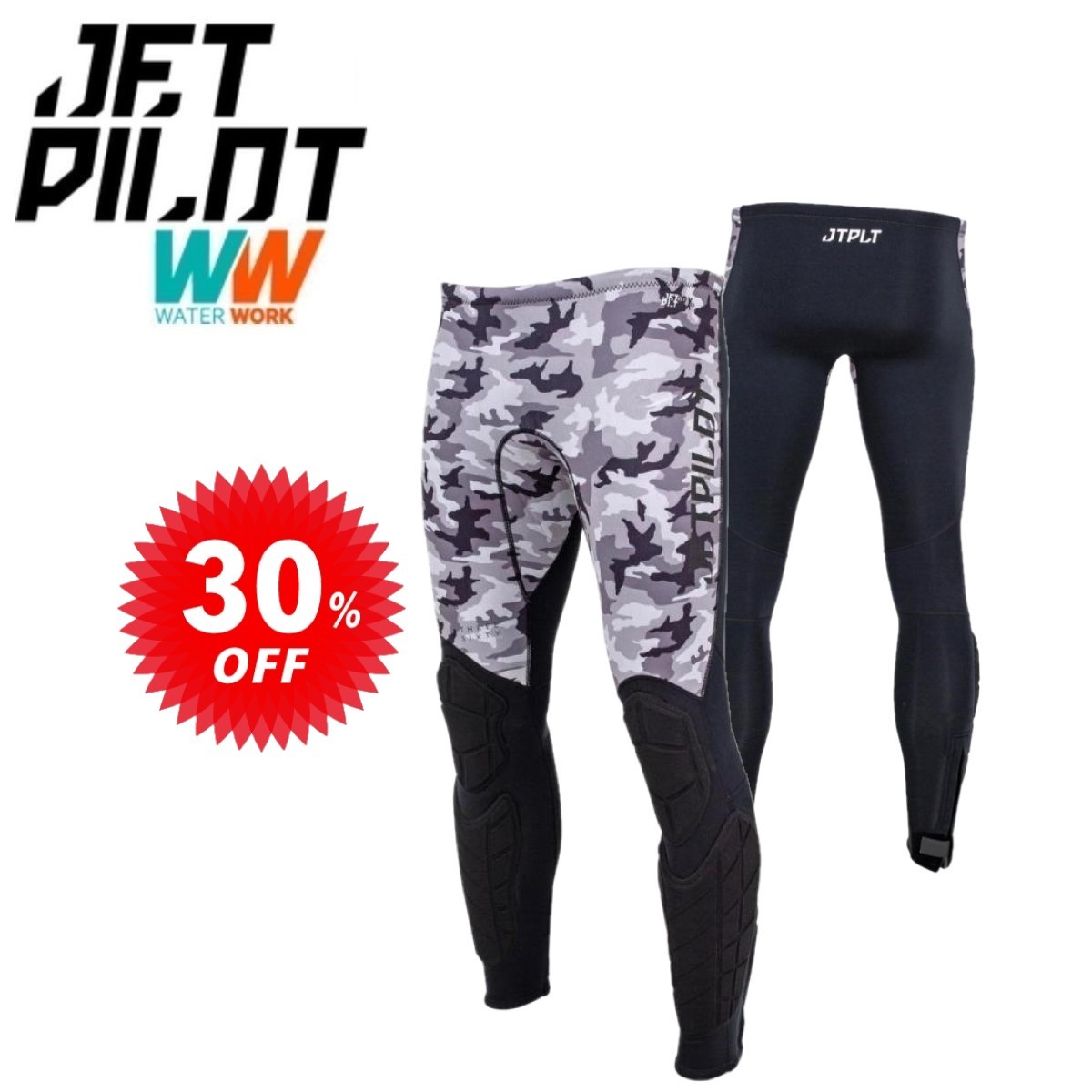 ジェットパイロット JETPILOT ウェットスーツ セール 30%オフ 送料無料 RX レース ネオ パンツ ブラック/カモ M JA21157-C
