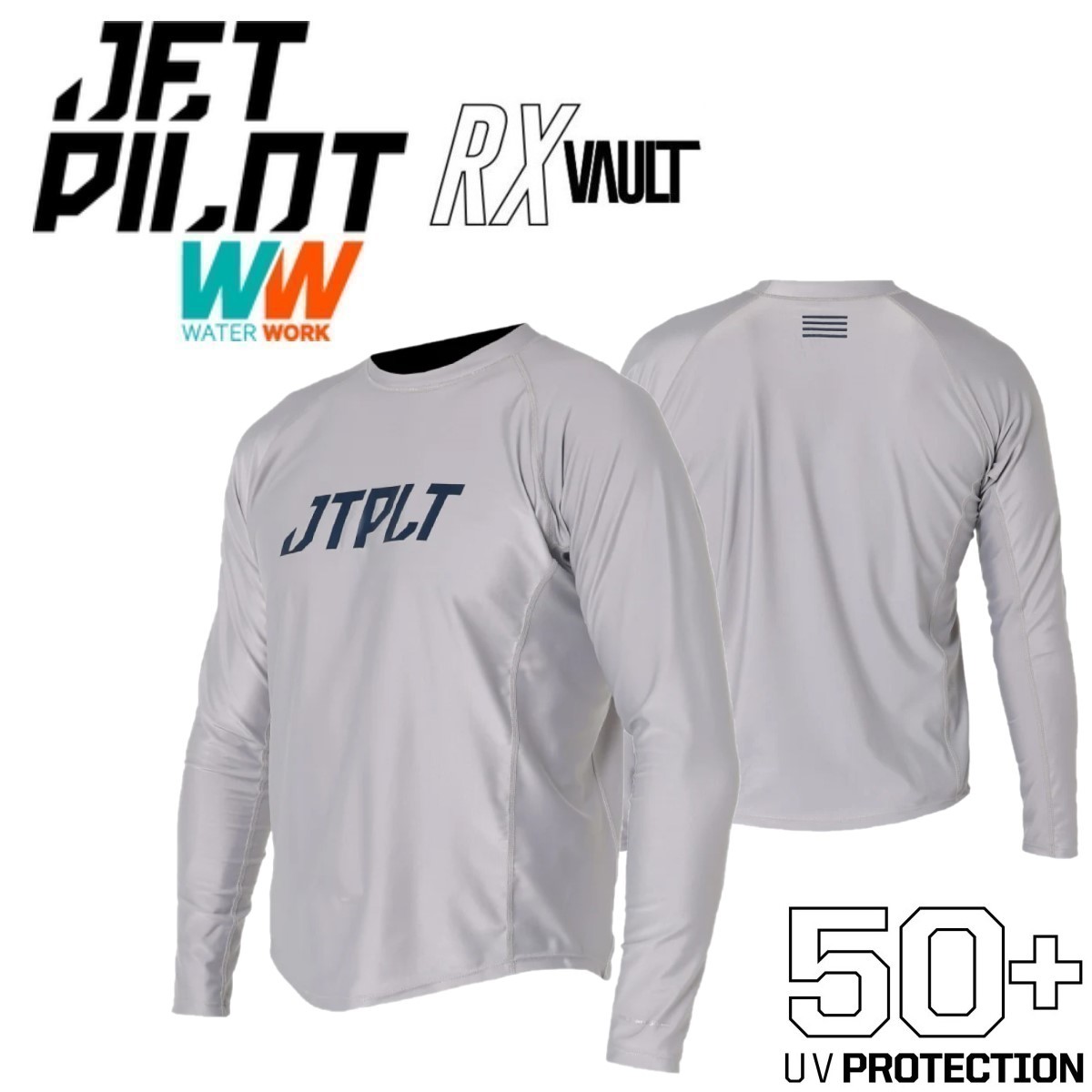 ジェットパイロット JETPILOT 2024 ラッシュガード 長袖 送料無料 RX ボルト L/S ラッシー JA23507 グレー L インナーにも