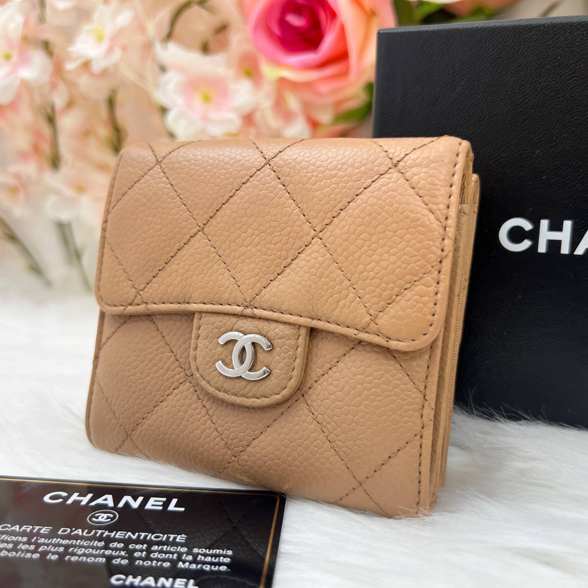 1円スタート 美品 シャネル CHANEL キャビアスキン マトラッセ ココ