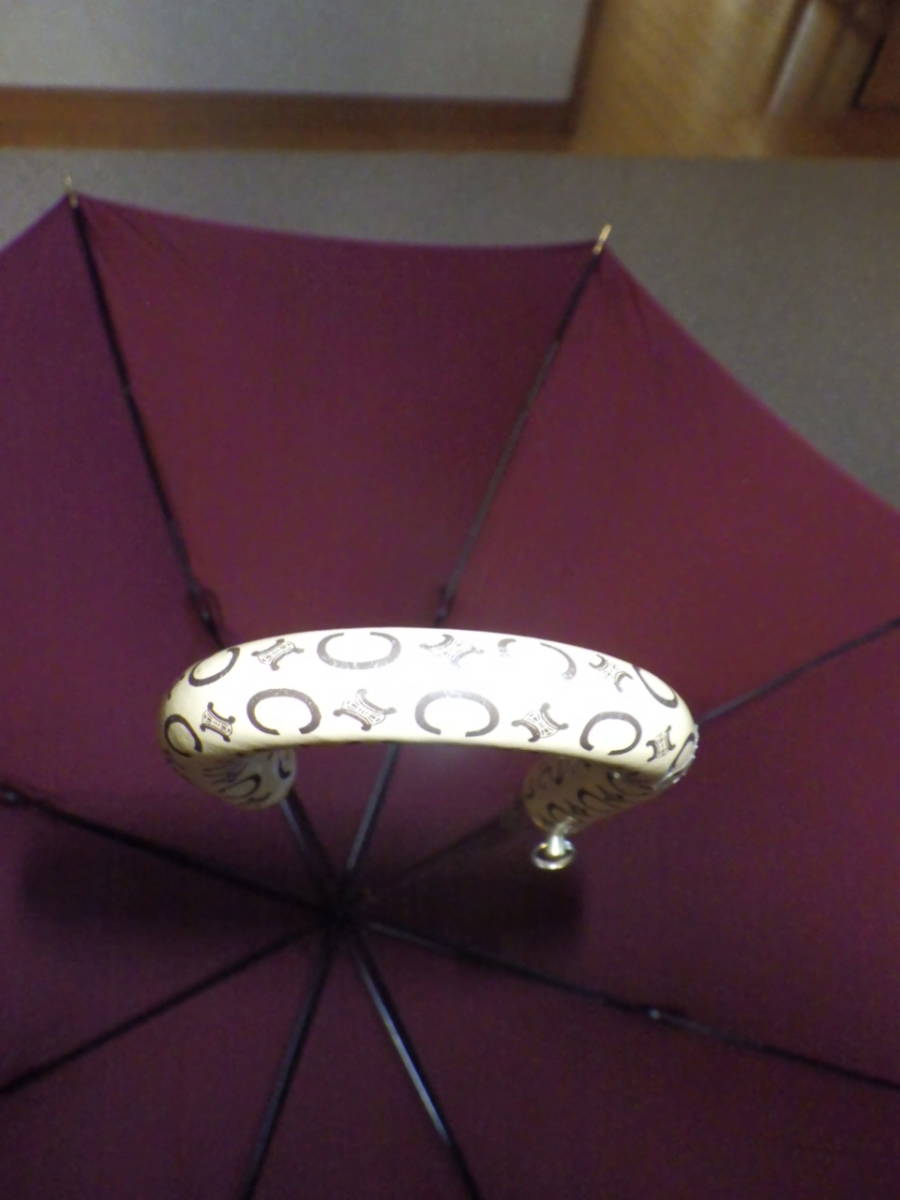 美品　セリーヌ　傘　カバー付き　ボルドー　雨の多い時期となりました_画像10