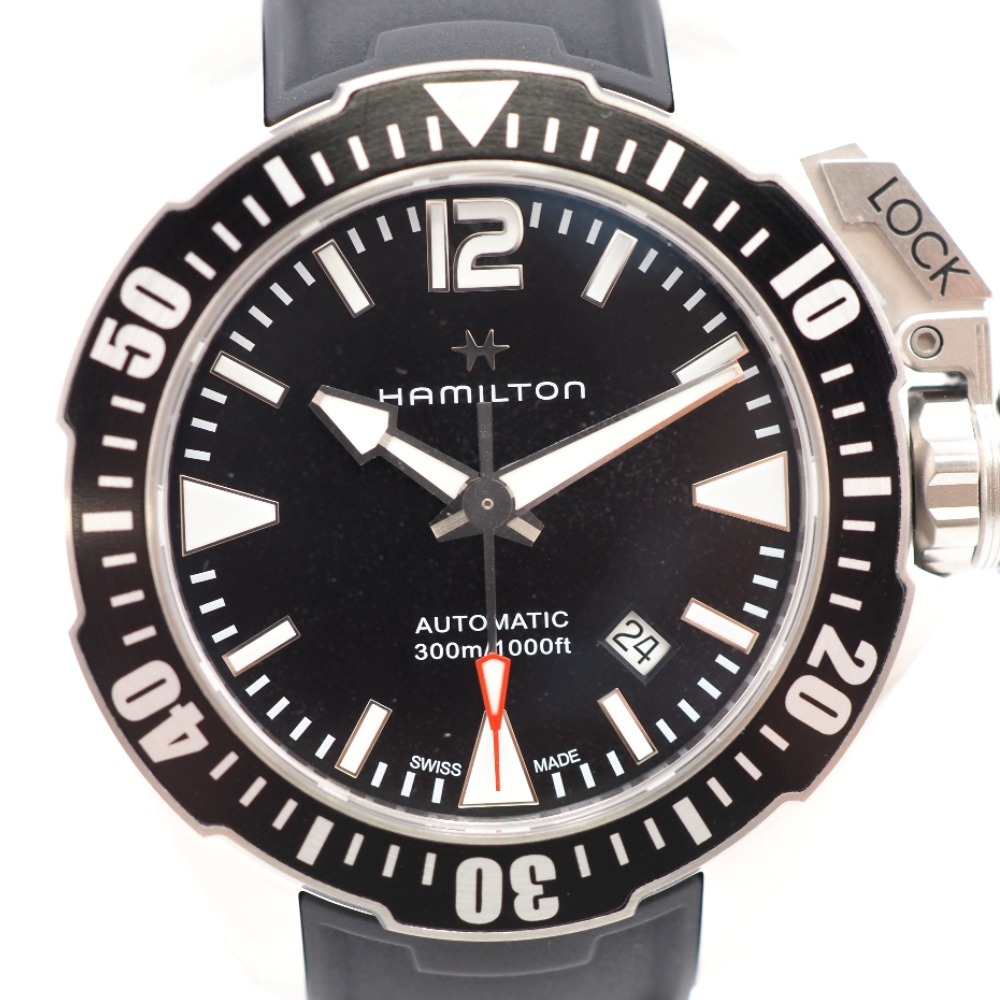 HAMILTON/ハミルトン H776050 カーキ クオーツ AT 黒文字盤 腕時計 ブラック メンズ ブランド