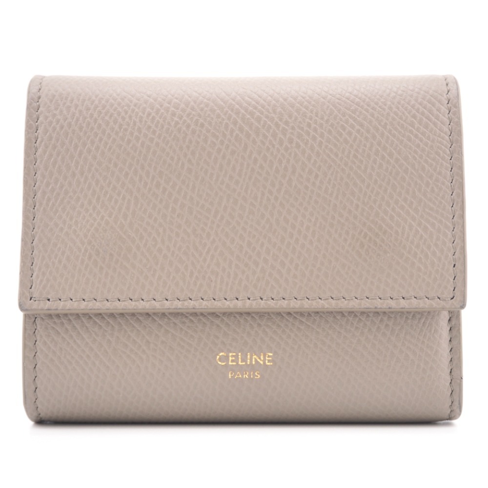 CELINE/セリーヌ スモールトリフォール コンパクトウォレット レザー 三つ折り財布 グレー レディース ブランド