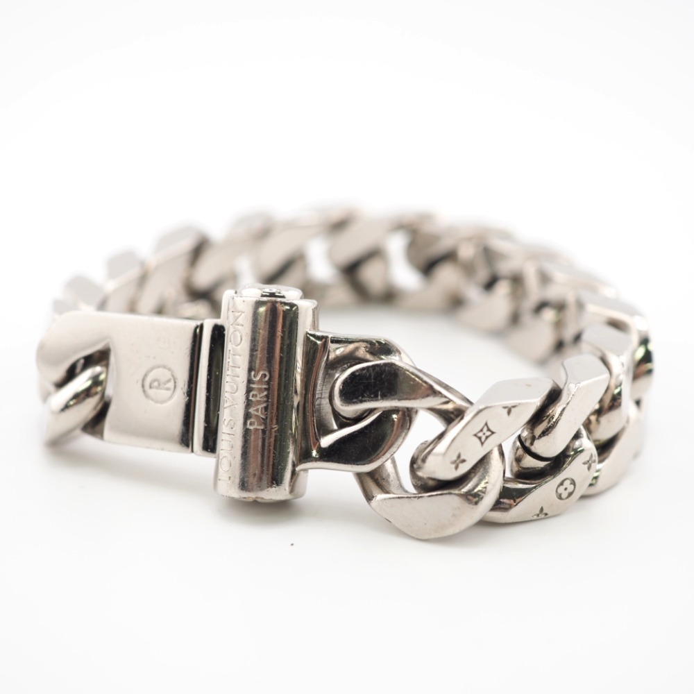 LOUIS VUITTON Bracelet Bangle Chain Links LV M69988 Silver Metal