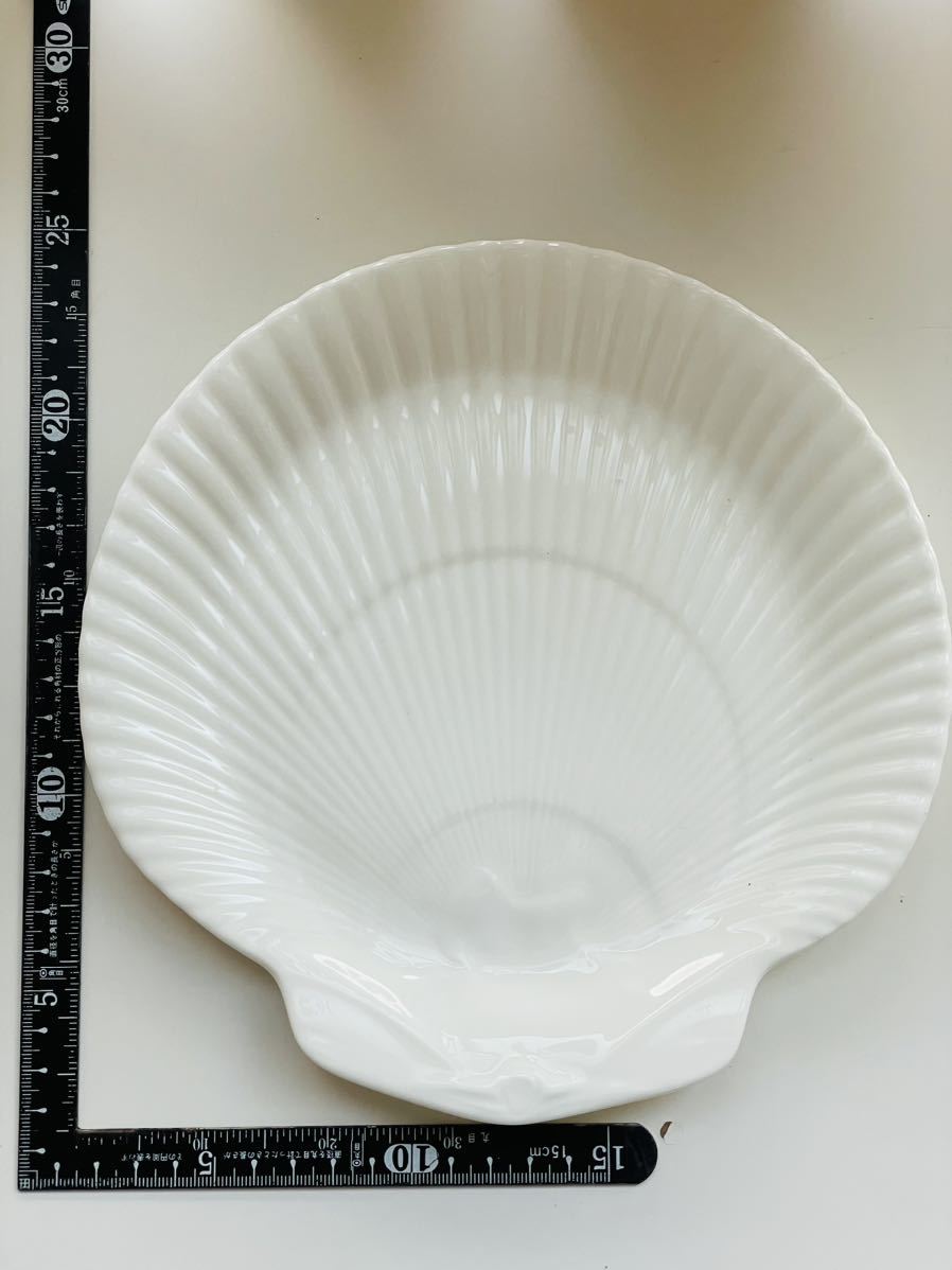 WEDGWOOD/ウェッジウッド　シェルプレート（22cm）中古　長期保管品　貝型　お皿　ノーチラスコレクション Nautilus Collection　白_画像1