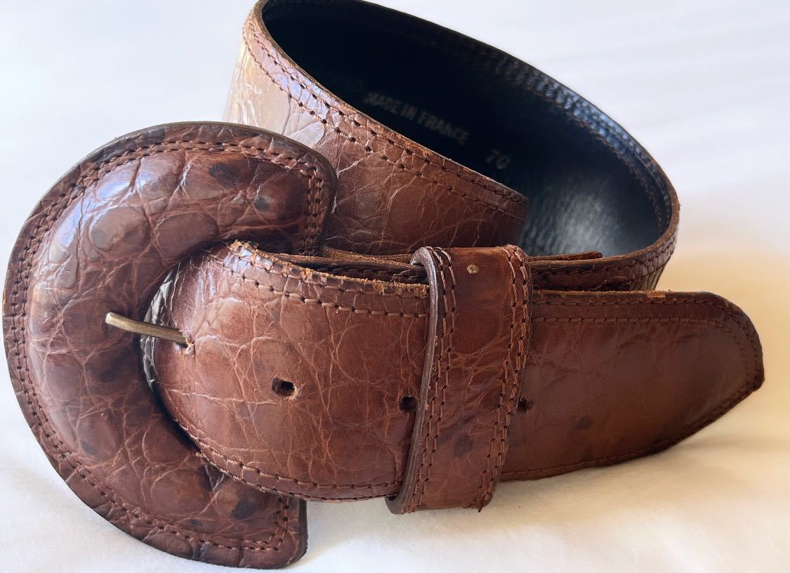 ヴィンテージ ** フランス製 レザーベルト Richard Gampel Paris vintage leather belt_画像1