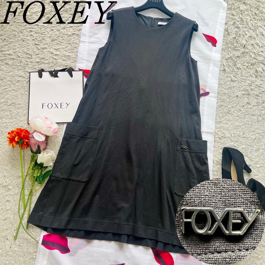 憧れ フレアワンピース YORK NEW 【良品】FOXEY グレー Aライン