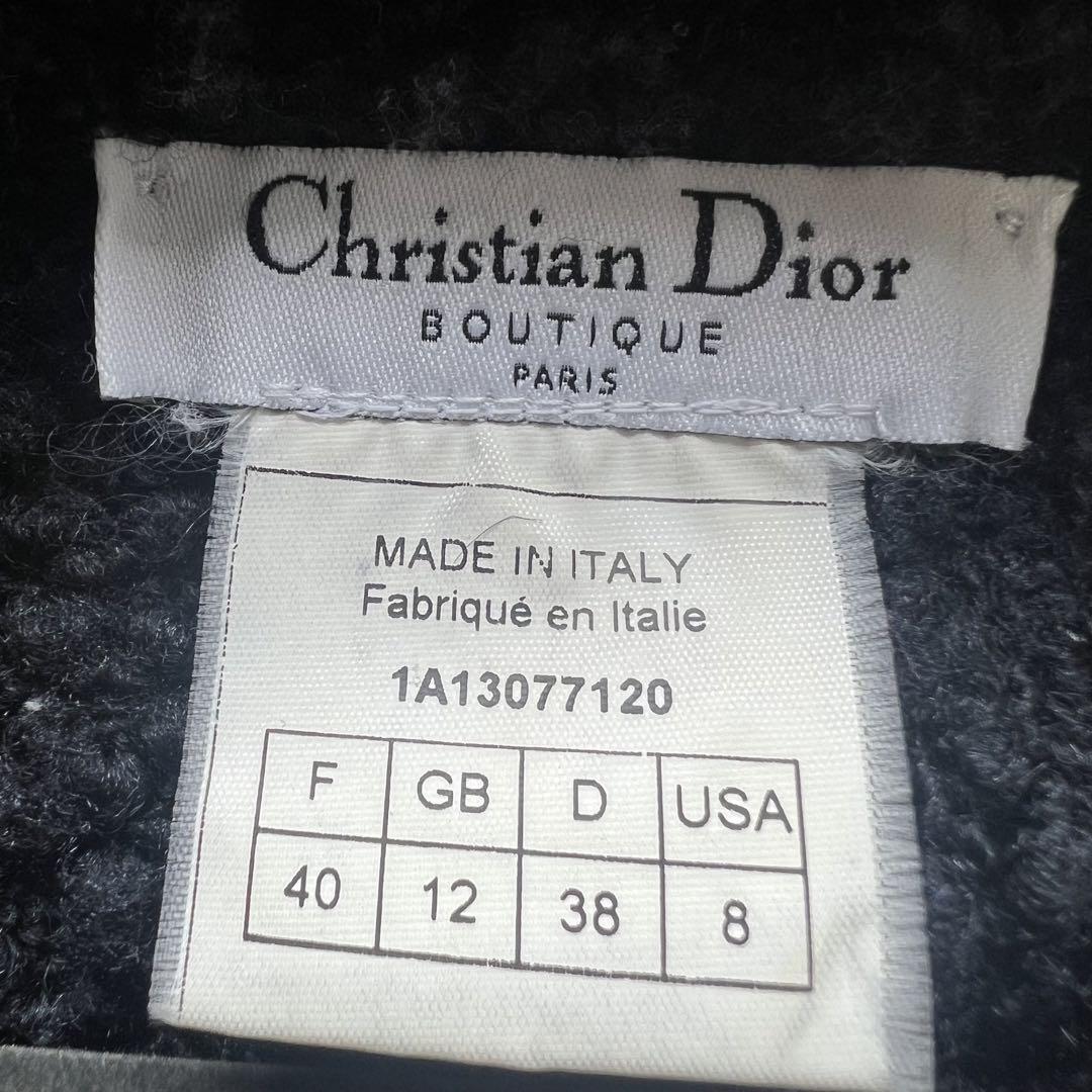 【良品】Christian Dior ジャケット ボア ブラック 襟 ジップ クリスチャンディオール