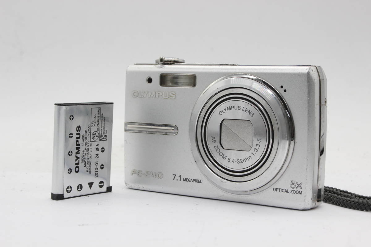 【返品保証】 オリンパス Olympus FE-240 5x バッテリー付き コンパクトデジタルカメラ s1422