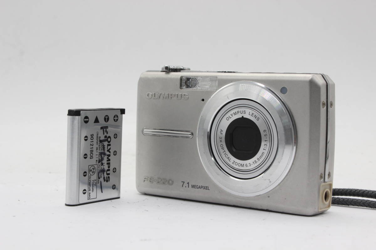 【返品保証】 オリンパス Olympus FE-220 AF 3x バッテリー付き コンパクトデジタルカメラ s1431