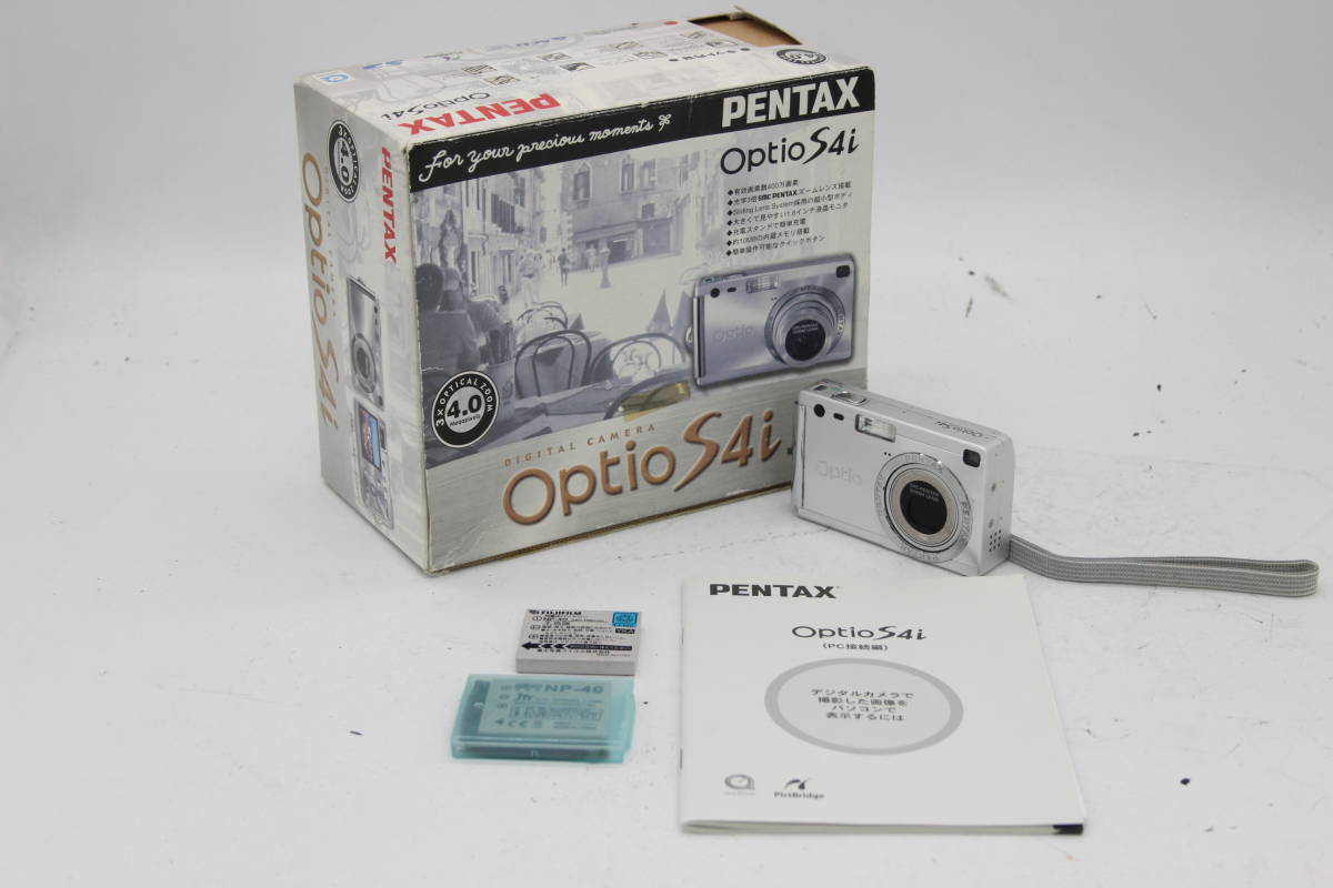 【返品保証】 【元箱付き】ペンタックス Pentax Optio S4i 3x バッテリー付き コンパクトデジタルカメラ s1542_画像1