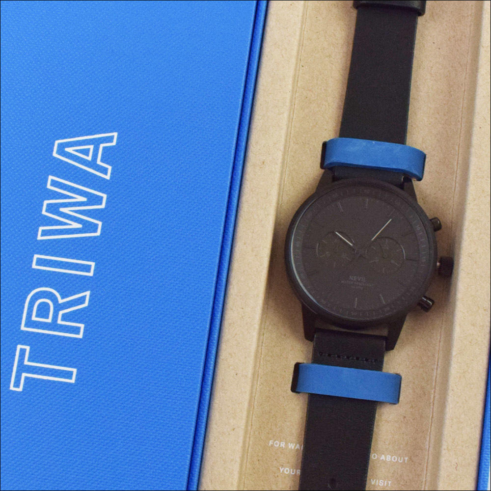 未使用 定価40,700円 TRIWA トリワ NIGHT NEVIL ナイト ネヴィル ネビル クロノグラフ 腕時計 42mm ブラック NEST127-CL010101P_画像1