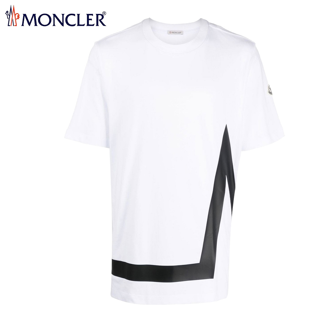 送料無料 150 MONCLER モンクレール 8C00001 8390T ホワイト ロゴ 半袖 Tシャツ size M