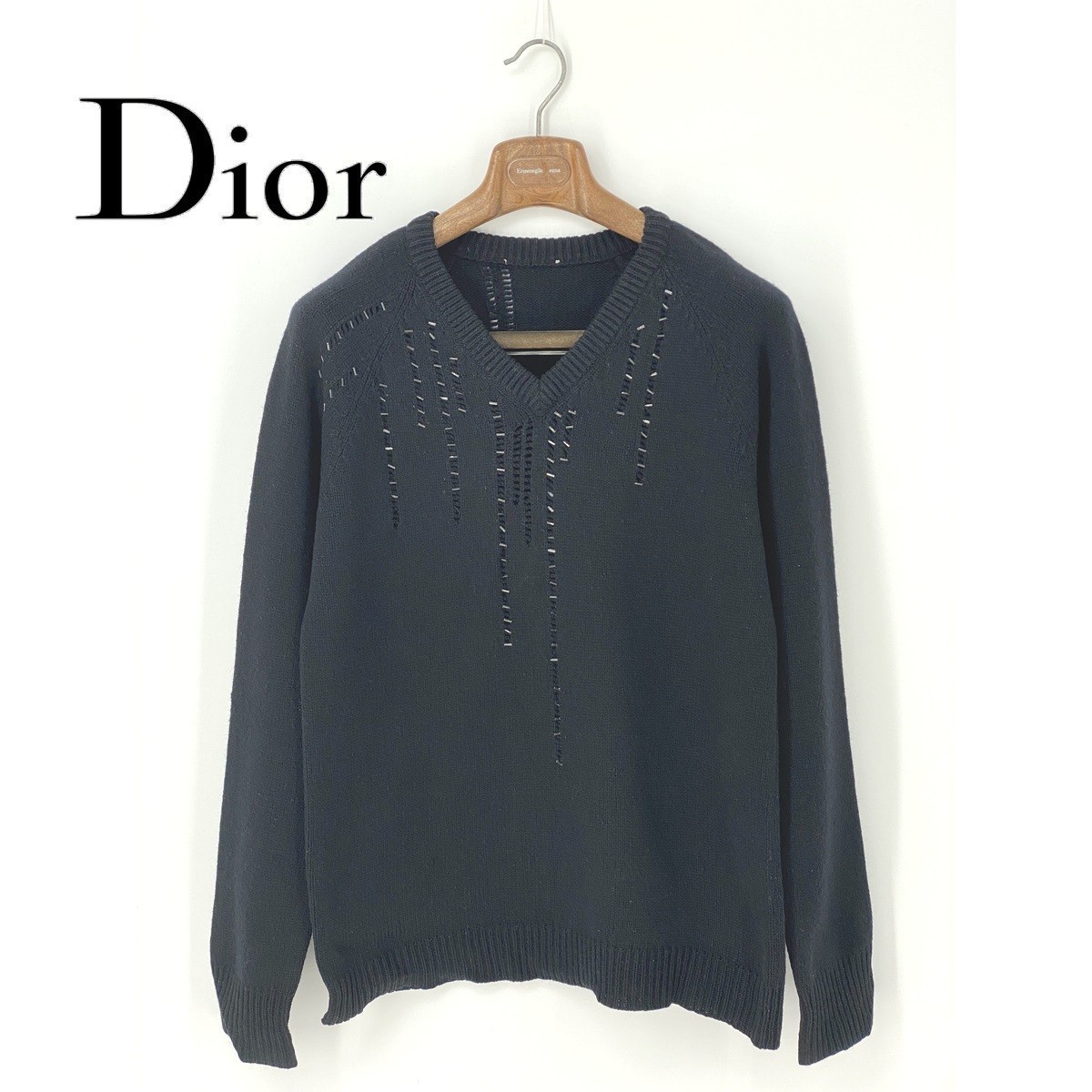 上品 HOMME Dior 春夏 A8088/美品 ディオールオム カーディガン 黒