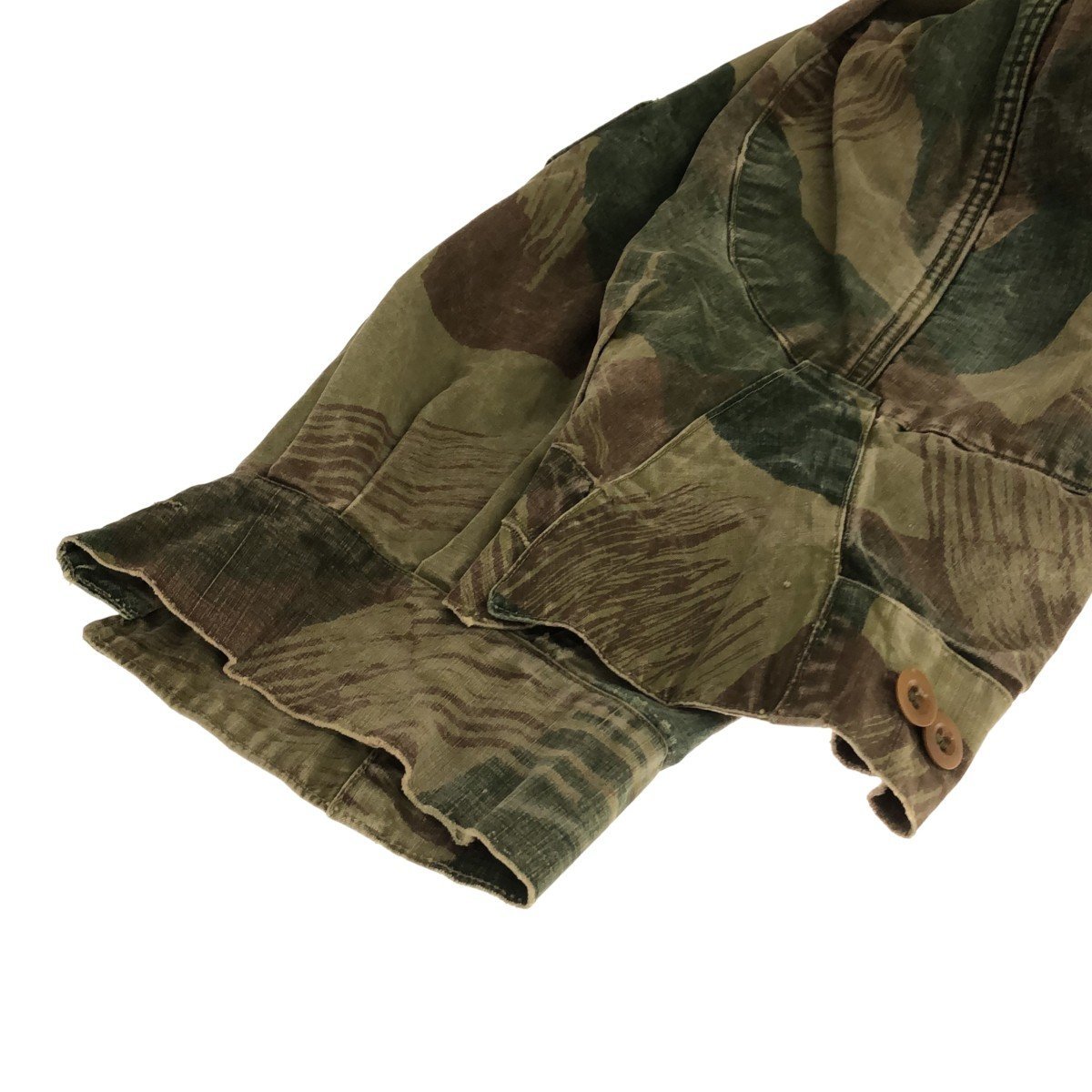 ベルギー軍 【men830AH】 50's デニソンスモックジャケット ブラッシュストロークカモ 迷彩 ジップアップカスタム ユーロ size5 AG_画像4