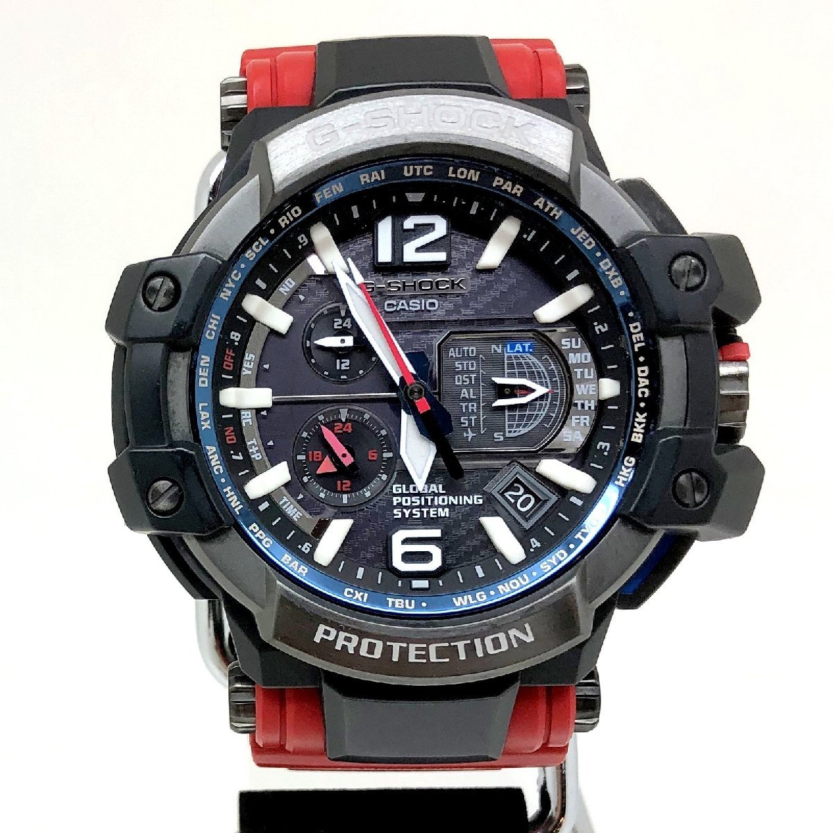  used G-SHOCKji- shock ASIO Casio wristwatch GPW-1000RD-4A gravity master Rescue red radio wave solar [IT6WQX0N766W]