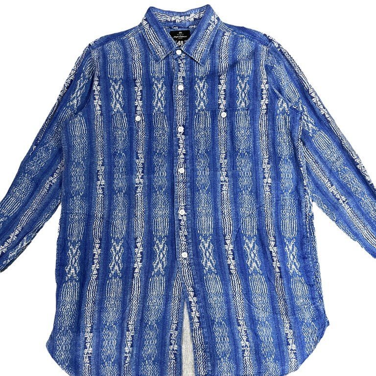 Nigel Cabourn AUTHENTIC 【men520Y】 21SS BIG SHIRT PATTERN PRINTED LINEN 長袖シャツ リネン ナイジェルケーボンオーセンテック HCの画像3