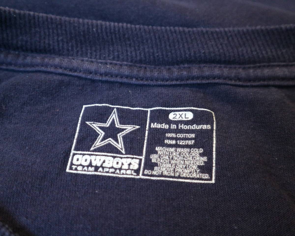 送料370円可★USA古着NFLオフィシャル★アメフトプリントTシャツ★DALLAS COWBOYS★大き目ゆったりビッグサイズ2XL★コットン100%紺色の画像3