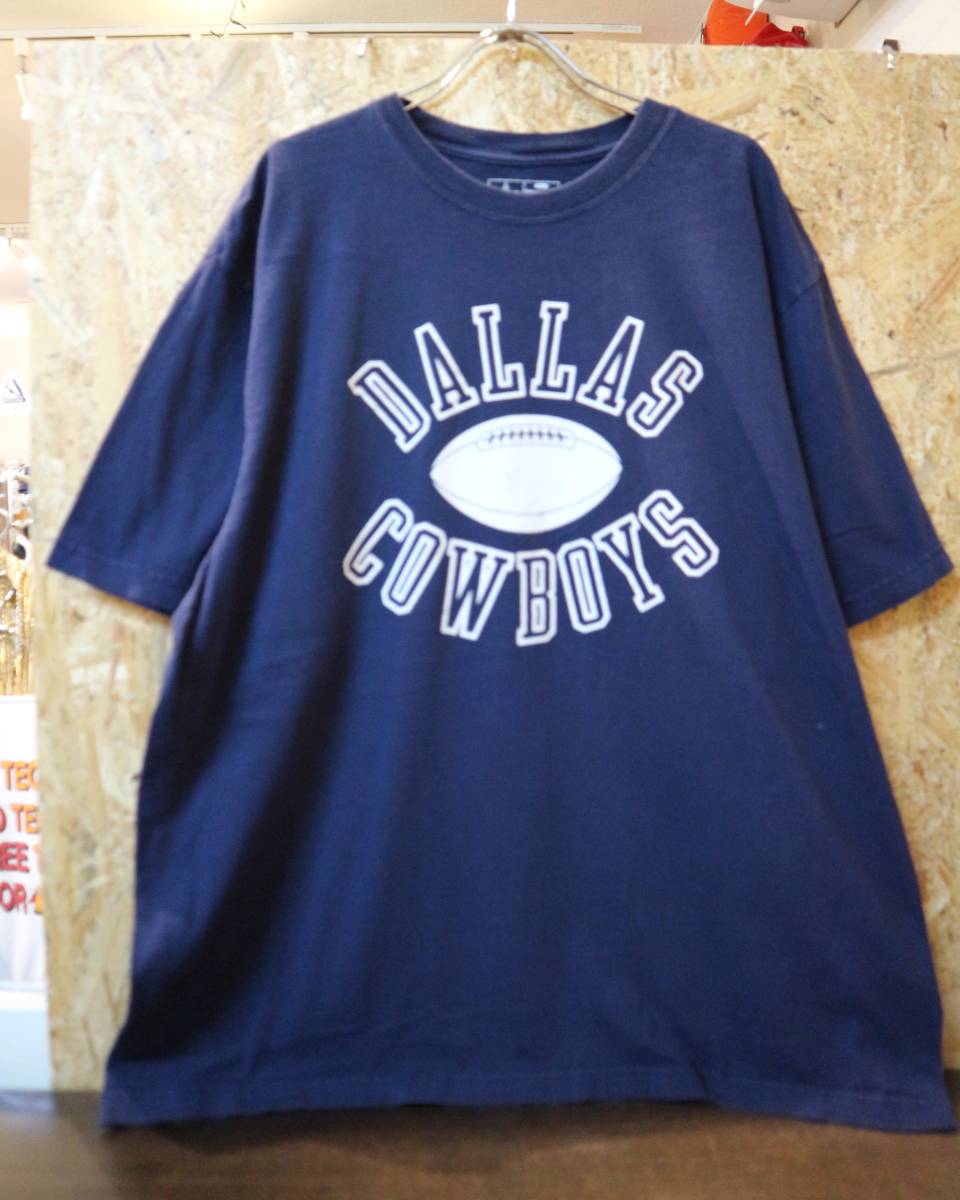 送料370円可★USA古着NFLオフィシャル★アメフトプリントTシャツ★DALLAS COWBOYS★大き目ゆったりビッグサイズ2XL★コットン100%紺色の画像2