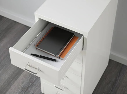 * IKEA Ikea * HELMER hell meru drawer unit with casters ., white office work <28x69 cm>2h *