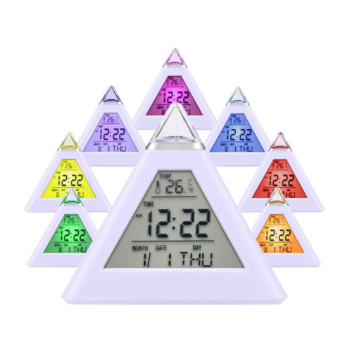 色が変わる★ピラミッド型置き時計 目覚まし時計 イルミネーション デジタル時計_画像8