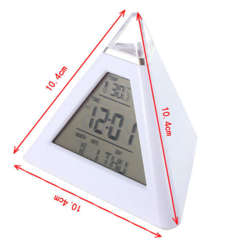 色が変わる★ピラミッド型置き時計 目覚まし時計 イルミネーション デジタル時計_画像2