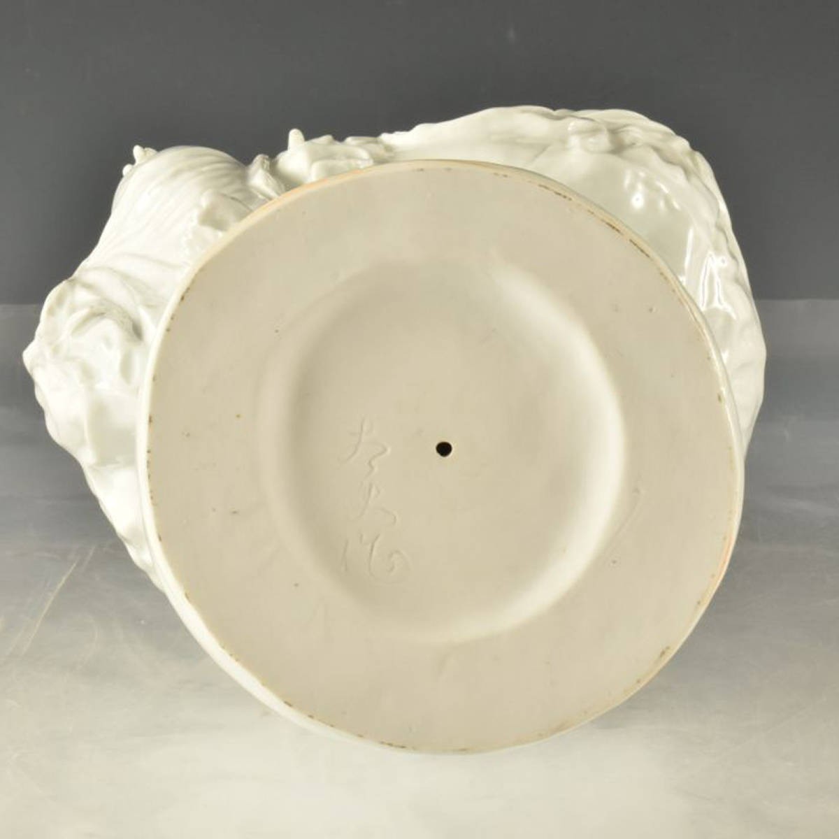B15303 futoshi Hara work white porcelain seat ..: genuine work 