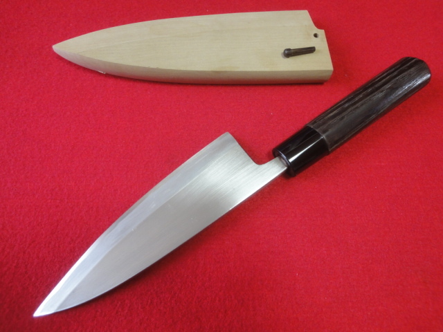 日本製 【築地正本】出刃包丁 全国一律送料1100円 中古品 ※片刃 ※鞘付