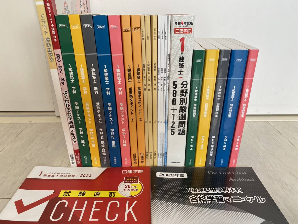 一級建築士受験テキスト・問題集一式【2023年 日建学院】-