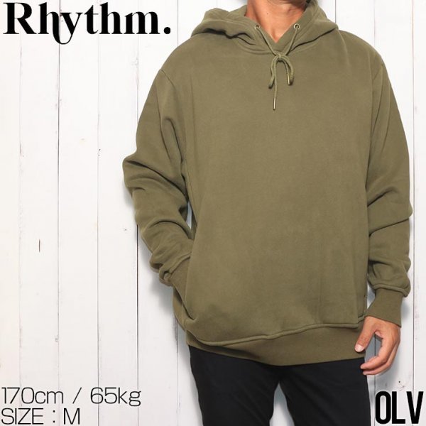 【送料無料】フーディ プルオーバーパーカー Rhythm リズム CLASSIC FLEECE FOOD CL22M-FL01　OLV　　 XLサイズ