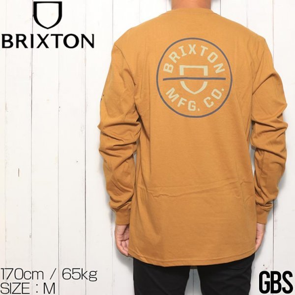 【送料無料】ロングスリーブTシャツ ロンT BRIXTON ブリクストン CREST L/S TEE 16251　GBS　　 Lサイズ_画像1