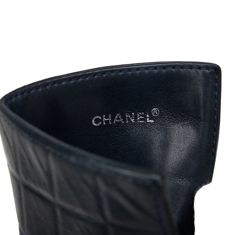 シャネル ココマーク 名刺入れ カードケース ブラック ラムスキン レディース CHANEL 【中古】_画像6