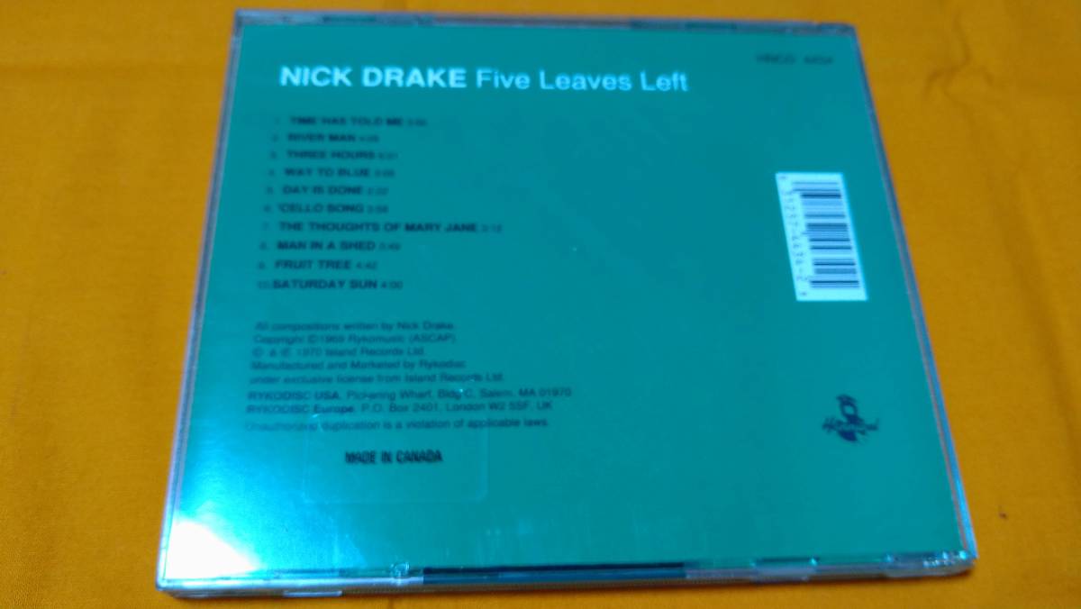 ♪♪♪ ニック・ドレイク Nick Drake 『 Five Leaves Left 』輸入盤 ♪♪♪の画像2