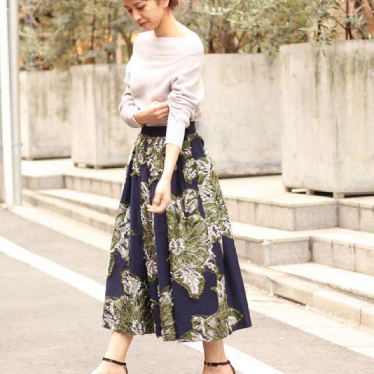 IENA LA BOUCLE ジャガードボリュームスカート イエナ-
