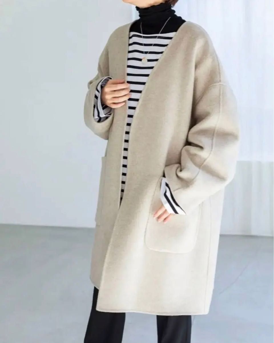 IENA MANTECO PUREダブルフェイス ハーフコート-
