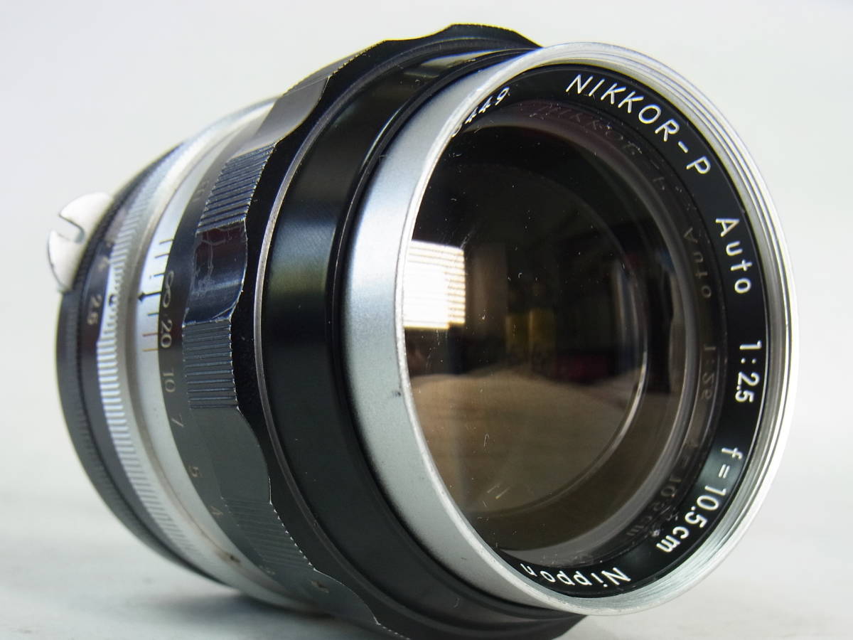 (B418) 希少 Nikon PAT.PEND. 特許出願前 NIKKOR-P Auto F2.5 10.5cm 105mm Nippon Kogaku 日本工学 ニコン レンズ オールド カメラ MF_画像1