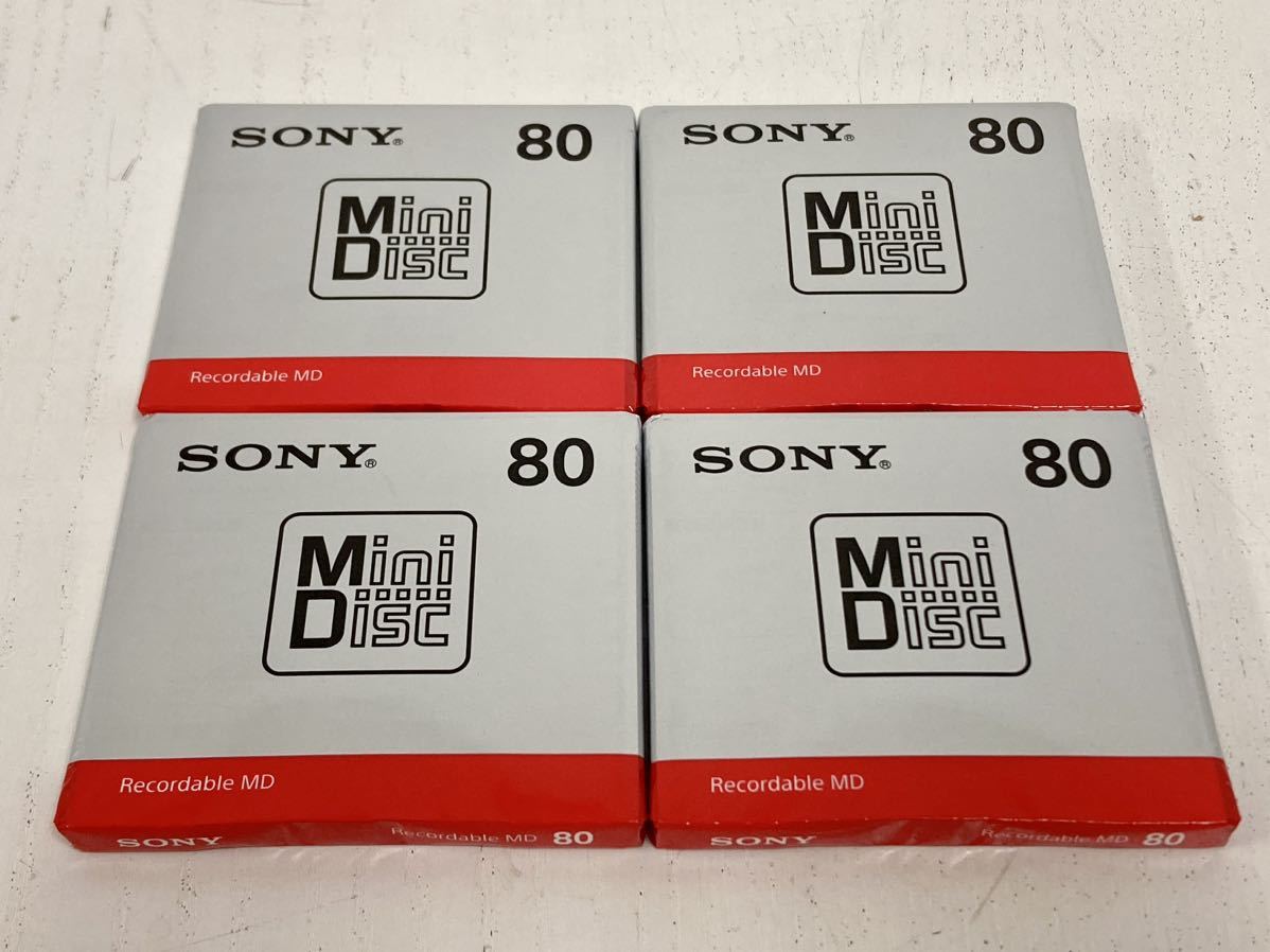 管90043 未開封品 SONY ソニー Recordable MD 80分 MDW80T 4枚 セット まとめて Mini Disc ミニディスク 記録媒体_画像1