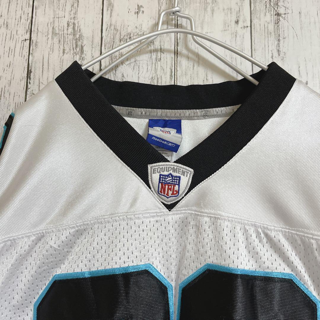 Reebok リーボック NFL パンサーズ ホッケーシャツ 3XL シルバー ゲームシャツ アームロゴ ストリート レイヤード US古着 HTK1963_画像5