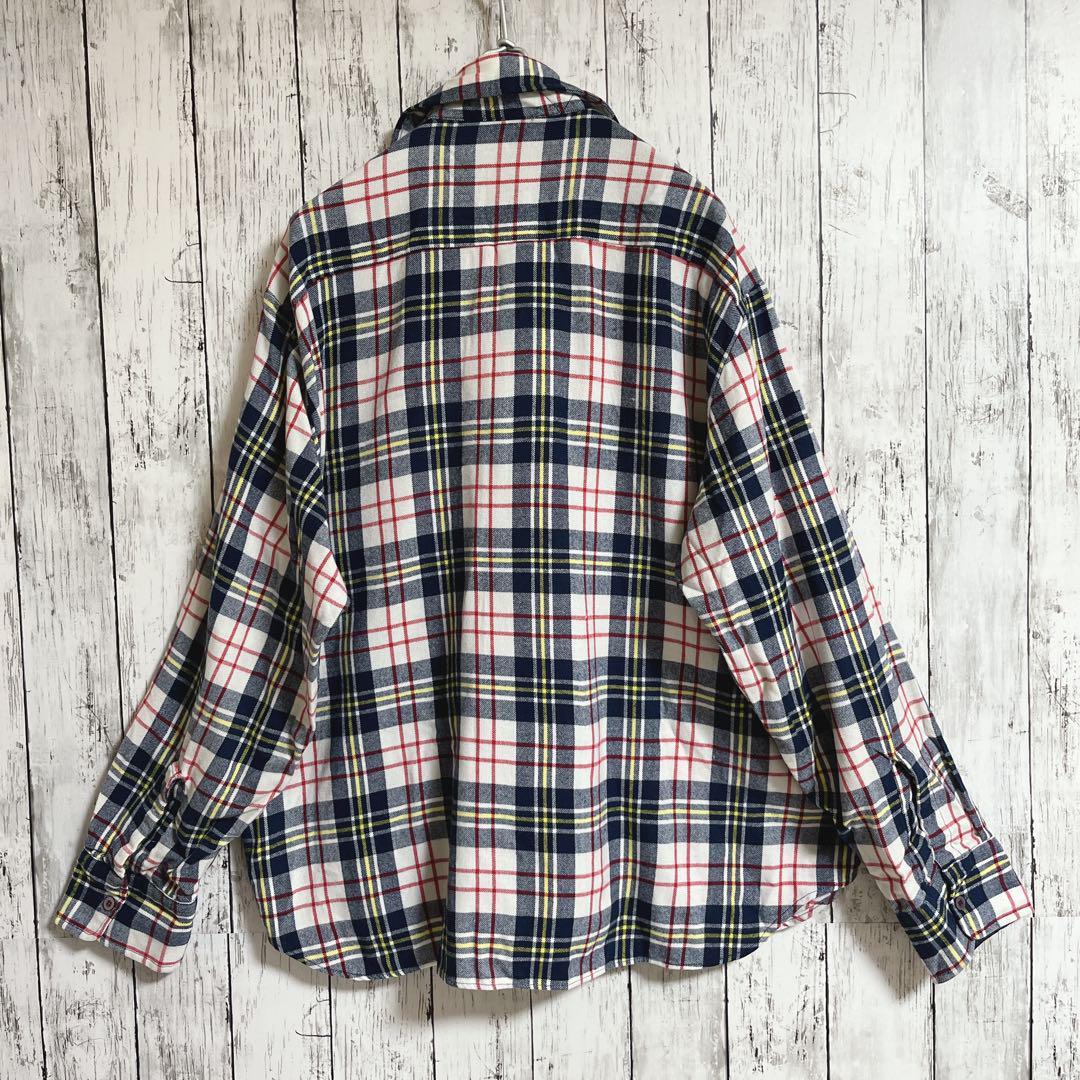 50s ARROW マチ付き バンドカラー ストライプ コットン 長袖