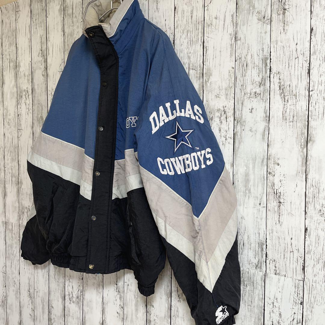 90s スターター NFL COWBOYS ナイロンジャケット XL 刺繍ロゴ-