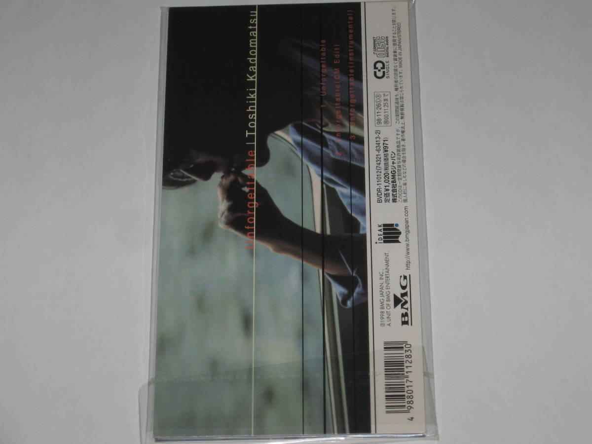 CD 角松敏生『Unforgettable』8cmシングルCD/TOSHIKI KADOMATSU_画像2
