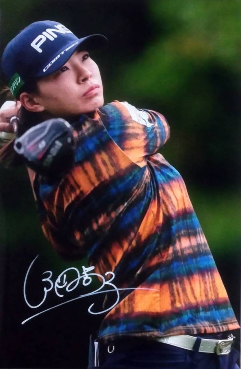 *.. Hyuga city . autograph autograph / photograph 2019AIG all britain woman open victory * Japan LPGA victory 6 times p Logo ru fur 