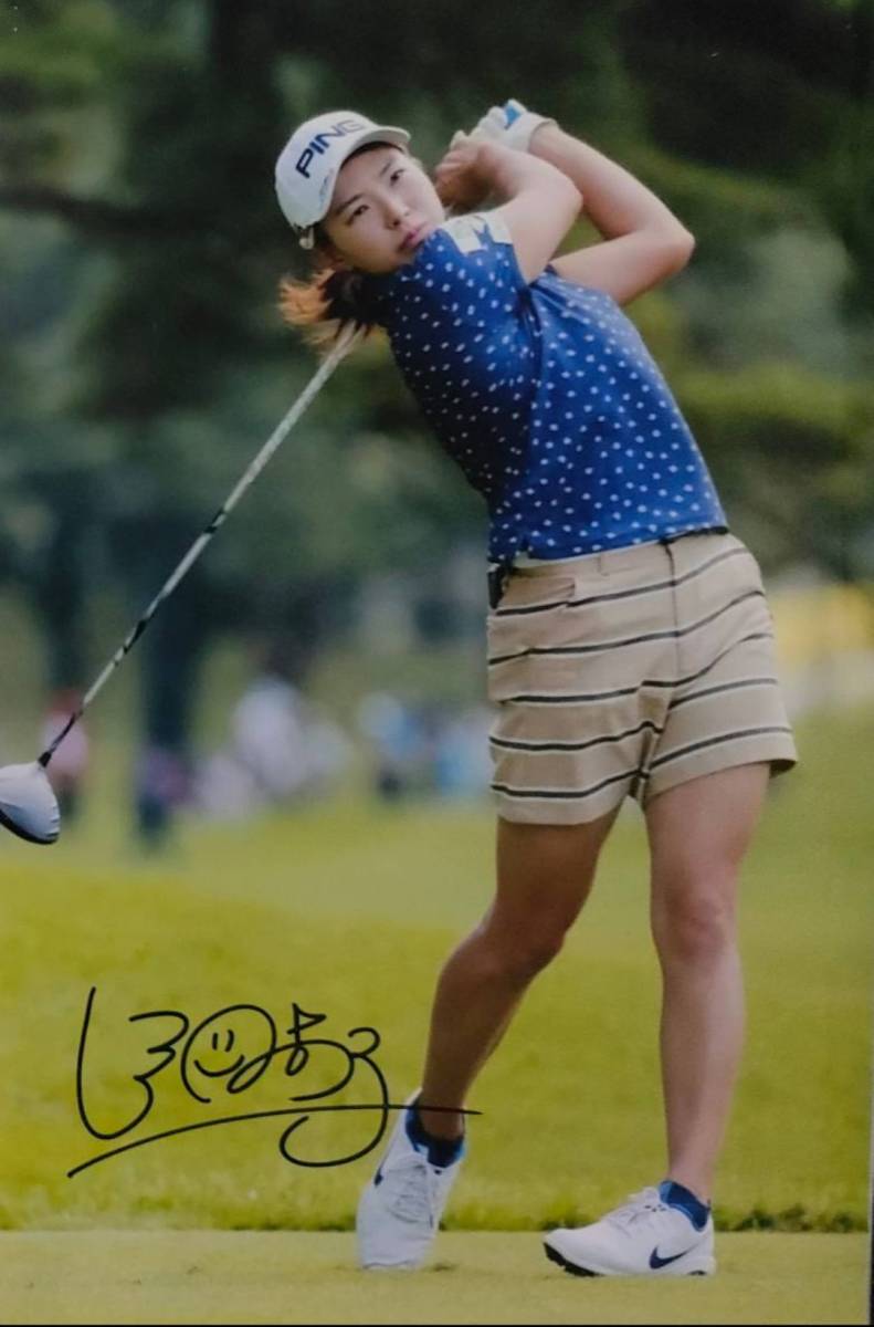 *.. Hyuga city . autograph sa Info to/ photograph p Logo ru fur 2019AIG all britain woman open victory * Japan LPGA victory 6 times sibko